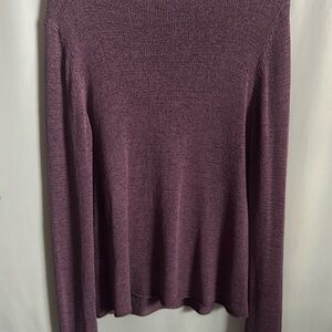 Eileen Fisher Mauve Textured Knit Long Sleeve Top Lightweight